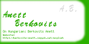anett berkovits business card